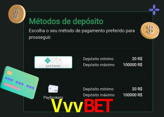 O cassino Vvvbet oferece uma grande variedade de métodos de pagamento